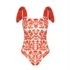 Jessie Zhao New York Women's Red Coral Reversible One-piece Swimsuit In Red