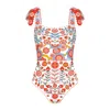 Jessie Zhao New York Women's Red Garden Reversible One-piece Swimsuit In Red