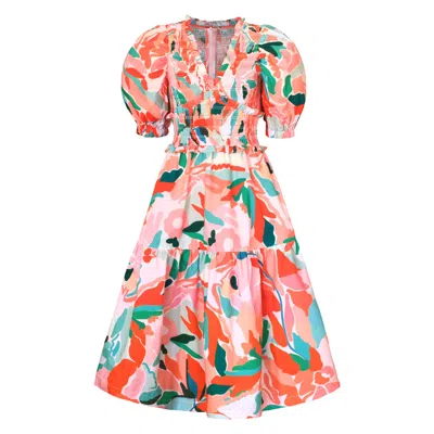 Jessie Zhao New York Women's Red Ramona Watermelon Smocked Midi Dress