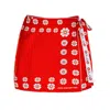 Jessie Zhao New York Swim Cover Up Skirt-red Garden In Red