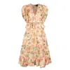 Jessie Zhao New York Gold Garden Metallic Midi Dress In Rose Gold