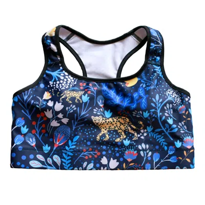 Jessie Zhao New York Women's Sports Bra In Blue Leopards