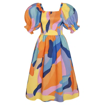 Jessie Zhao New York Women's Tropical Love Smocked Midi Dress In Multi