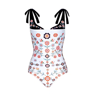 Jessie Zhao New York Women's White / Black Ballerina One-piece Swimsuit - White In Multi