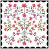 Jessie Zhao New York Women's White Double Sided Silk Scarf Floral Echo In White