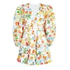 Jessie Zhao New York Flower Land Cotton Viscose Voile Mini Dress In White