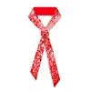 Jessie Zhao New York Silk Skinny Scarf Scarlet Tree Of Life In Multi