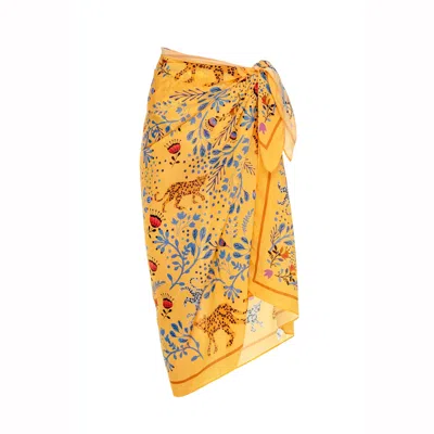 Jessie Zhao New York Women's Yellow / Orange Beach Sarong Wrap – Amazon Rainforest-yellow