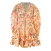 Jessie Zhao New York Women's Yellow / Orange Gold Garden Metallic Mini Dress In Yellow/orange