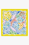Jessie Zhao New York Yellow Garden Double Sided Silk Scarf In Yellow