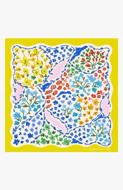 Jessie Zhao New York Yellow Garden Double Sided Silk Scarf