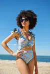 Jessie Zhao Ocean Flower One-piece Swimsuit In Multi