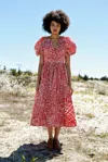 Jessie Zhao Red Gingham Taffeta Midi Dress In Red