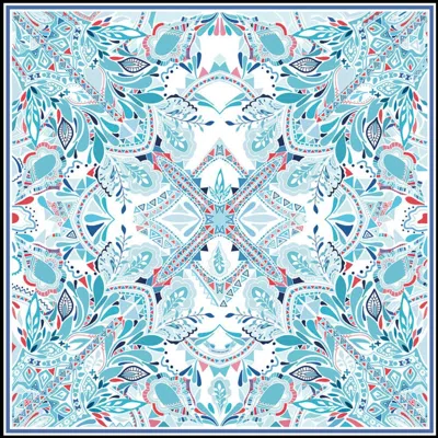 Jessie Zhao Silk Scarf Of The Ocean In Blue