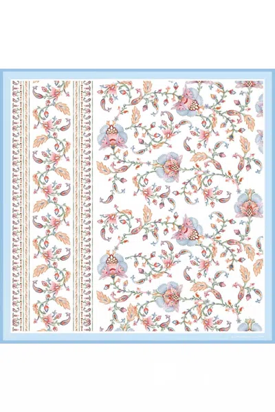 Jessie Zhao Women's Baroque Blossom Double Sided Silk Scarf In Blue In Purple