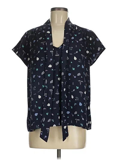 Pre-owned Jessy B Short Sleeve Blouse In Black
