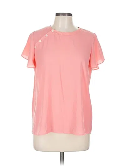 Pre-owned Jessy B Short Sleeve Top Pink Keyhole Neckline Tops