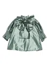 Jesurum Baby Bow-detail Smocked-cuffs Dress In Green