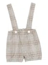 Jesurum Baby Checked Suspender Shorts In Gray