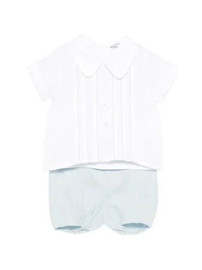 Jesurum Baby Babies' Collared Shorts Set In White