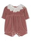 Jesurum Baby Piccolo Cà Foscari Velvet Romper In Pink