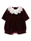 Jesurum Baby Velvet Romper In Red
