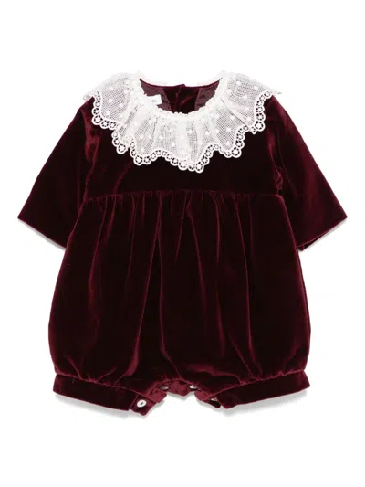 Jesurum Baby Babies' Velvet Romper In Red