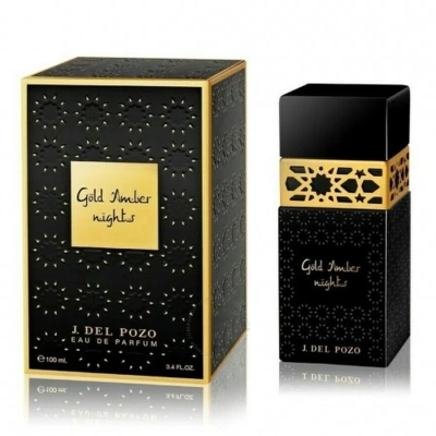 Jesus Del Pozo Men's Gold Amber Nights Edp 3.4 oz Fragrances 8431754007564 In Amber / Gold / Pink