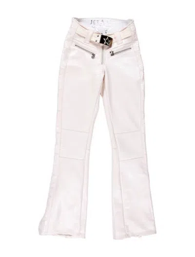 Pre-owned Jet Set Animal Print Ski Pants In White