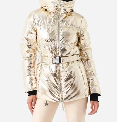 Jet Set Joanna Metallic Ski Jacket In Multi