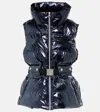 Jet Set Clara Met Metallic Puffer Vest In Metallic Blue