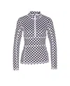 Jet Set Ginger Halfzip Check Longsleeves Top In Multi