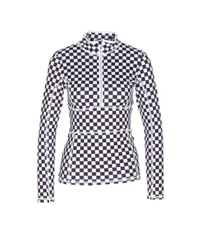 JET SET GINGER HALFZIP CHECK LONGSLEEVES TOP
