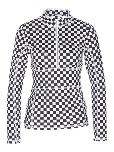 JET SET GINGER HALFZIP CHECK LONGSLEEVES TOP