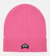 Jet Set Logo Wool Beanie In Pink