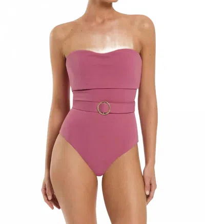 Jets Australia Isla Rib Bandeau One Piece In Mauve In Pink