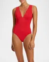 Jets Australia Jetset Plunge One-piece Swimsuit (a-d) In Rosso