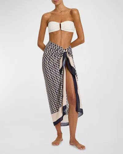 Jets Australia Printed Silk Sarong Coverup In White