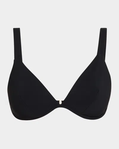 Jets Australia Rib Textured Underwire Bikini Top In Black