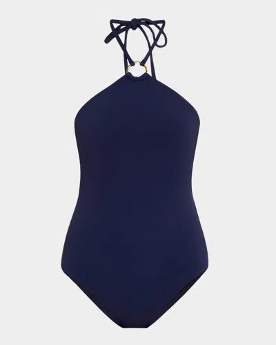 Jets Australia Ring Halter One-piece Swimsuit In Ink