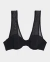 Jets Australia Sheer Mesh Balconette Bikini Top In Black