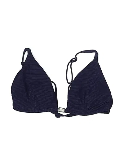 Pre-owned Jets Australia Swimsuit Top Blue Stripes Pattern Swimwear