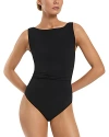 JETS BOATNECK ONE PIECE SWIMSUIT