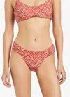 Jets Bonita Ruched Hipster Swim Bikini Bottom In Maple In Brown