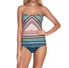 Jets By Jessika Allen Bandeau One Piece Swimsuit In Australia Spectrum In Multi