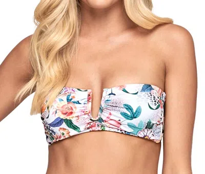Jets By Jessika Allen Gypsy Underwire Bandeau Bikini Top In Femme Floral In White