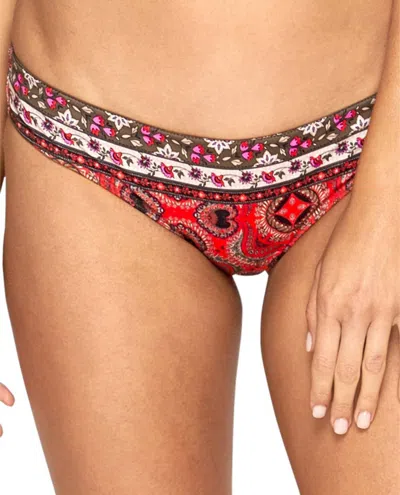 Jets By Jessika Allen Moderate Coverage Hipster Bikini Bottom In Arabian Spice In Red