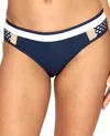 Jets By Jessika Allen Moderate Coverage Hipster Bikini Bottom In Cb Navy In Multi