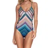 Jets By Jessika Allen Multi Strap Cross Back One Piece Swimsuit In Australia Spectrum In Multi