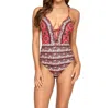 Jets By Jessika Allen Plunge V-neck One Piece Swimsuit In Arabian Spice In Orange
